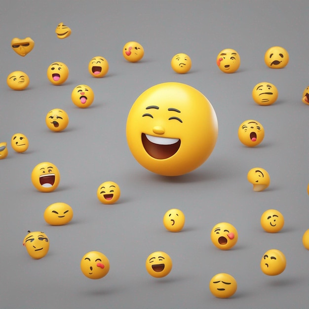 PSD emoji che pensano illustrazione 3D carta da parati emoji singola