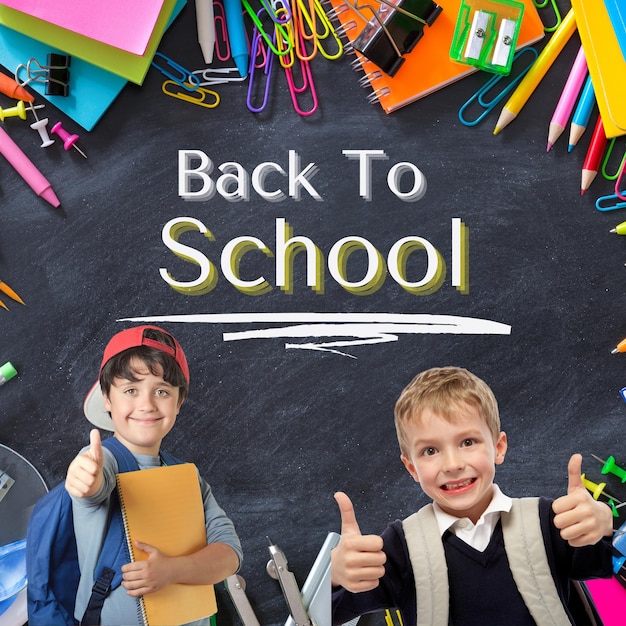 PSD gratuito di ritorno a scuola banner sui social media