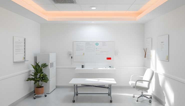 Foto psicologa clinica vista alto livello piatto isolato con highlight bianchi