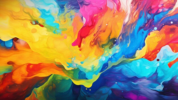 Psychedelic Oil Paint Splashes Abstract Background