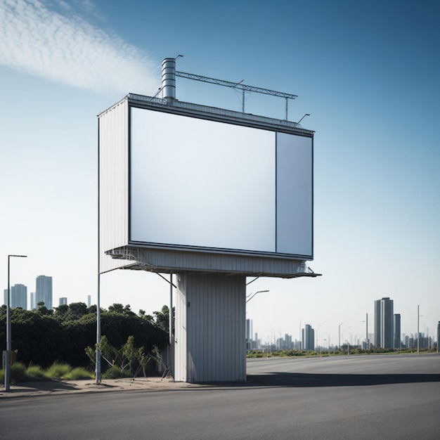 Pubblicità Billboard vuota sulla strada della metropolitana autostradale