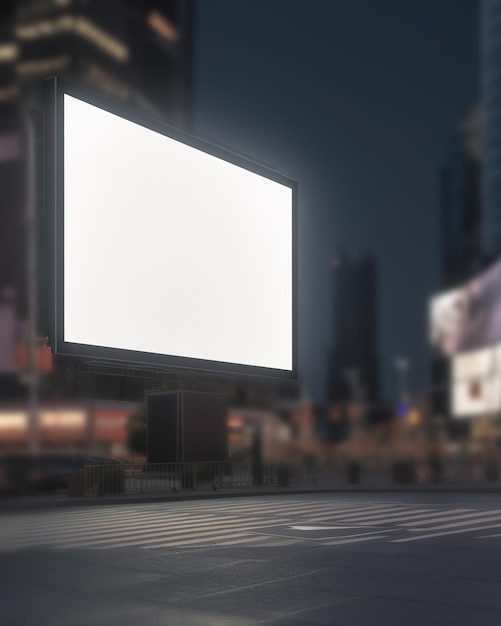 Pubblicità lightbox vuote e viste sfocate delle strade urbanexAxA