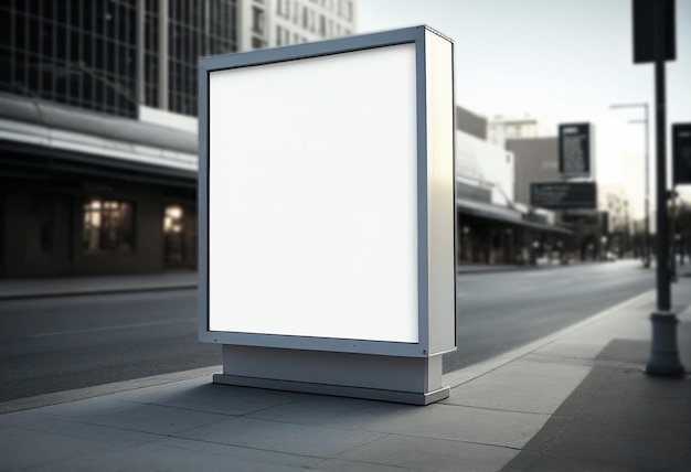 Pubblicità lightbox vuote e viste sfocate delle strade urbanexAxA