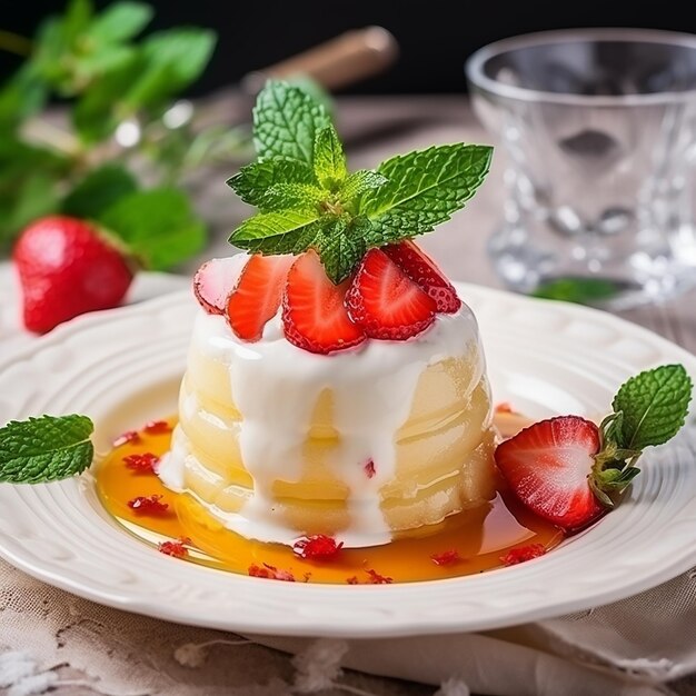 Pudding proteico con fragole