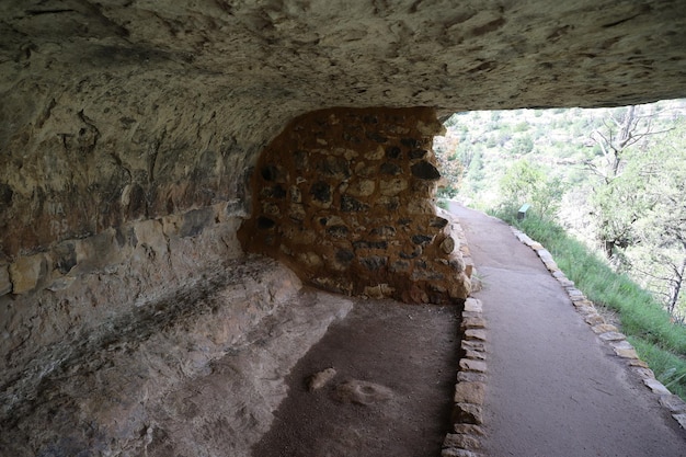 Pueblo dei nativi americani a Walnut Canyon Arizona