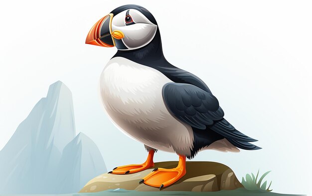 Puffin isolato su White