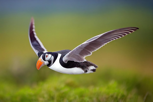 Puffino in volo