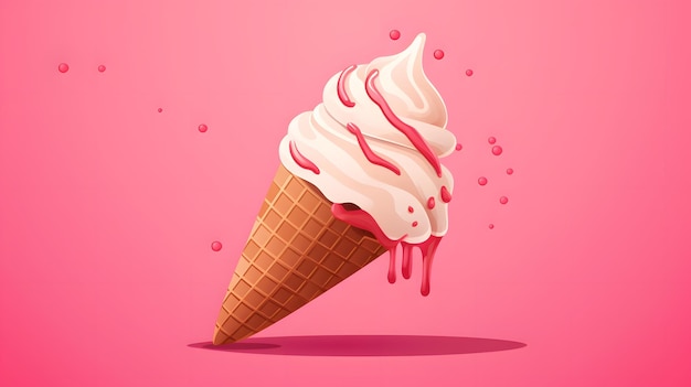 Pulire l'icona dell'illustrazione di un cono gelato