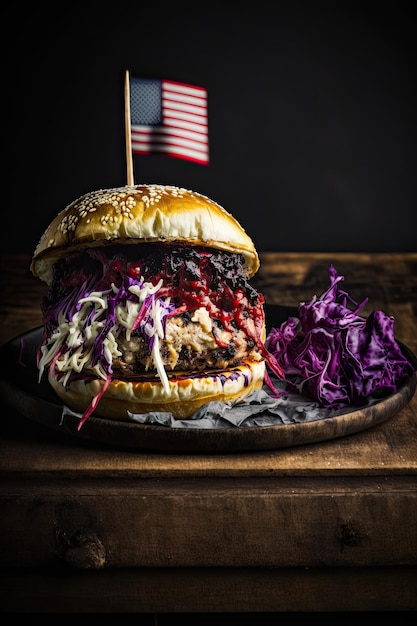 Pulled pork burger al sesamo nero con Crunchy Apple