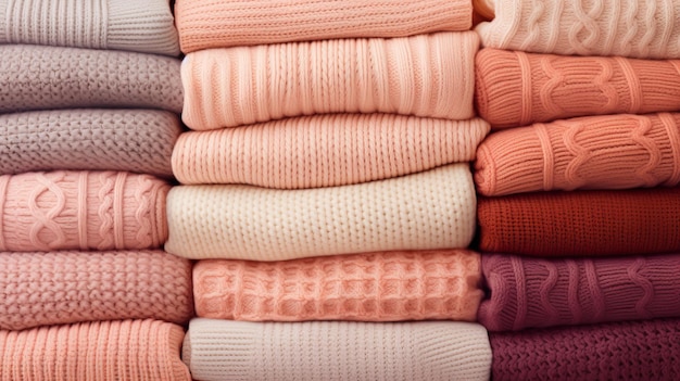 Pullover a maglia su uno sfondo solido