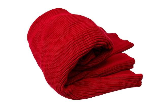 Pullover rosso caldo isolato su uno sfondo bianco