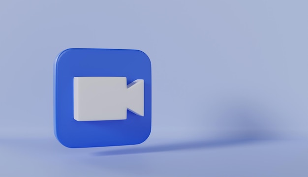 Pulsante di chiamata videotelefonica su sfondo blu