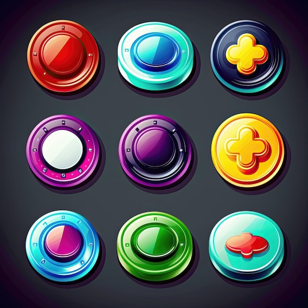 pulsante di gioco rotondo dell'app illustrazione del pulsante di gioco rotondo dell'app generato segno simbolo gui elemento modello cerchio