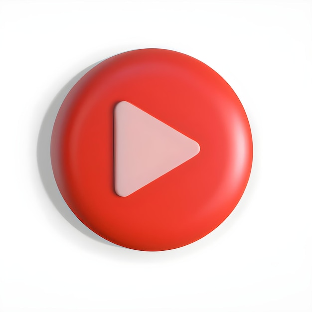 Pulsante di riproduzione video rotondo rosso icon_ai_generated