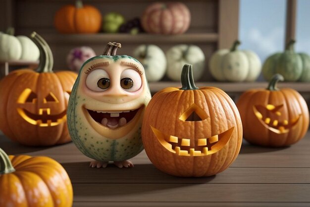 Pumpkin Halloween Jack O Lantern cartone animato