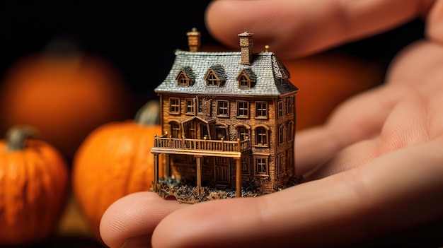Pumpkin ospita il concetto di case realizzate con materiali ecologici Generative AI