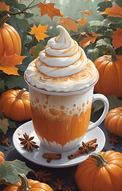 Pumpkin spice latte generatice ai immagine