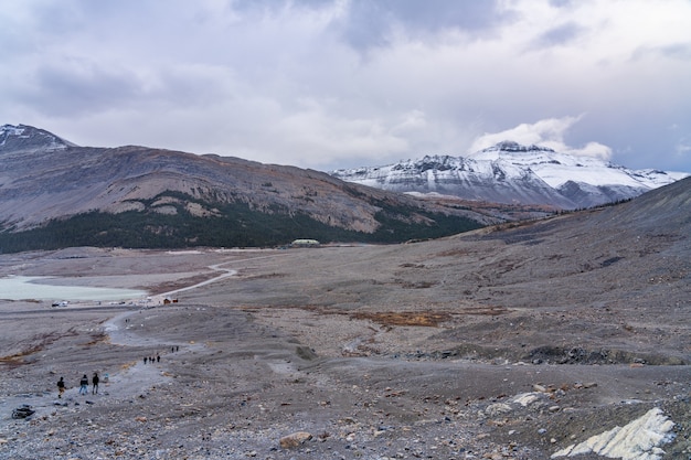 Punta del sentiero del ghiacciaio Athabasca