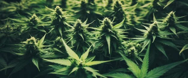 puntatore di pianta di marijuana visto dall'alto in fase di fioritura con sfondo nero