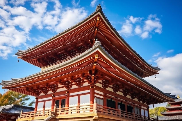 Punti di riferimento del Giappone Architettura di Kyoto Antichi edifici in stile buddista Templi giapponesi con blu