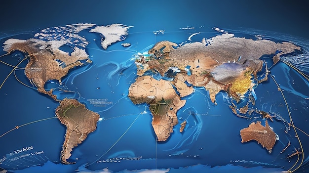 Punto della mappa del mondo della connessione alla rete globale