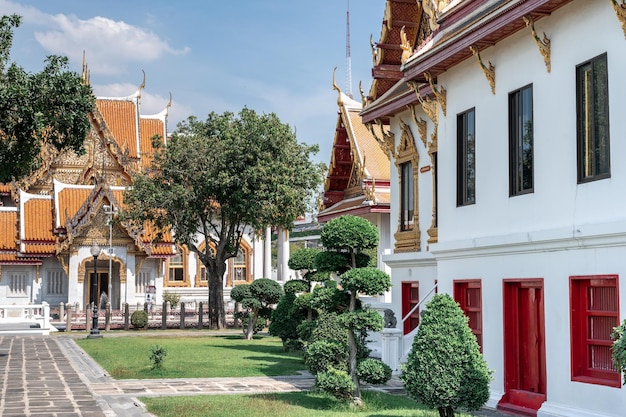 Punto di riferimento del tempio di Wat Benchamabophit per i turisti a BangkokThailand Punto di riferimento preferito per i viaggi