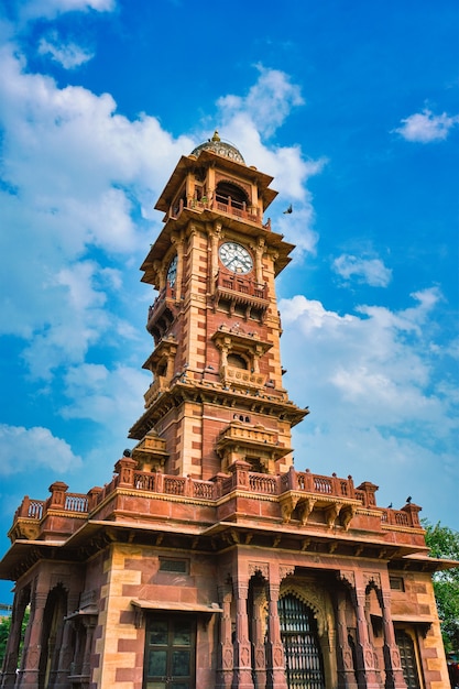 Punto di riferimento locale di ghanta ghar della torre dell'orologio a jodhpur rajasthan in india