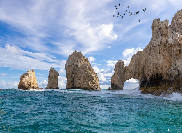 Punto di riferimento panoramico della destinazione turistica Arco di Cabo San Lucas, El Arco, punto di osservazione delle balene e snorkeling