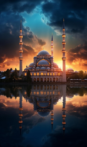 Puoi realizzare disegni islamici con foto di moschee per il mevlid kandil turco