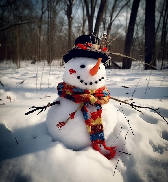 Pupazzo di neve di Natale con sciarpa