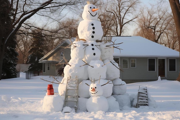 Pupazzo di neve fatto da un pupazzo di neve