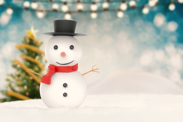 Pupazzo di neve sorridente di rendering 3D