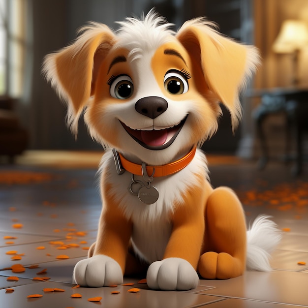 Puppy Bliss Un'avventura animata di un cartoon carino sorridente