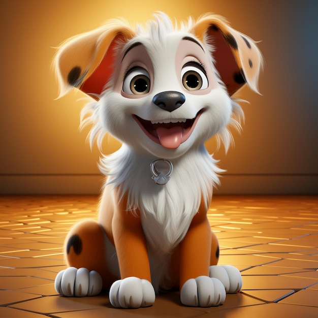 Puppy Bliss Un'avventura animata di un cartoon carino sorridente