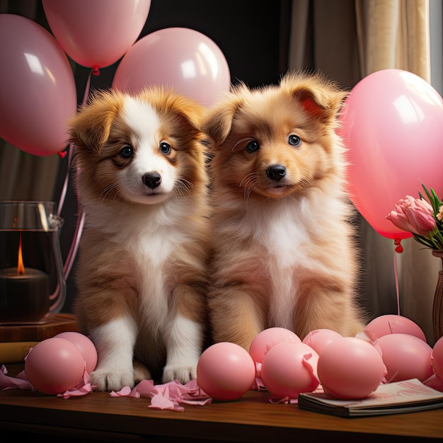 Puppy Party Cucciolo adorabile che celebra occasioni speciali