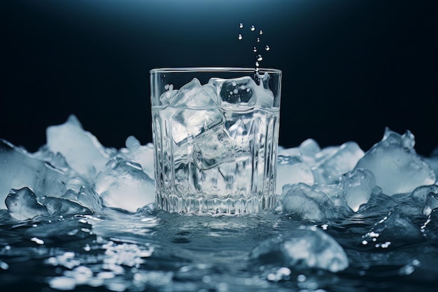 Pura fotografia invernale di acqua ghiacciata