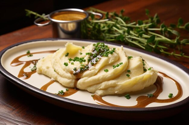 Purè di patate con olio di tartufo frustato