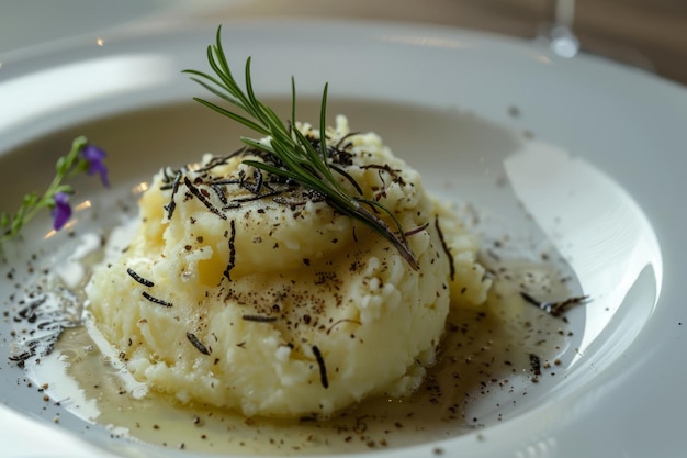 Purè di patate con tartufo nero IA generativa