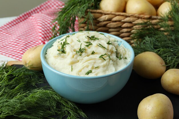 Purè di patate fresco gustoso, primo piano