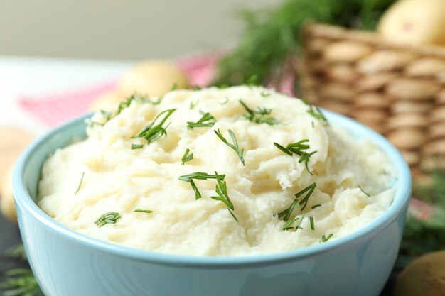 Purè di patate fresco gustoso, primo piano