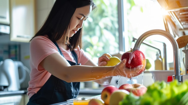 Purezza liberata abbracciando 100 nature abbondanza con frutta organica appena raccolta mangiare sano