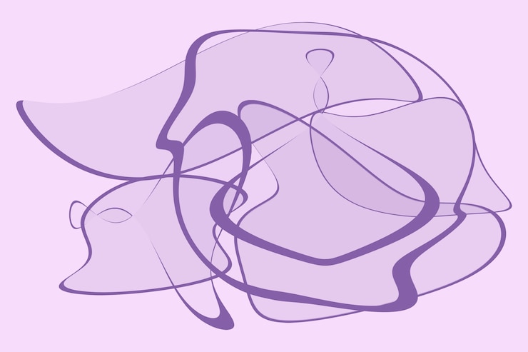 Photo purple abstract lines on a purple backgroun