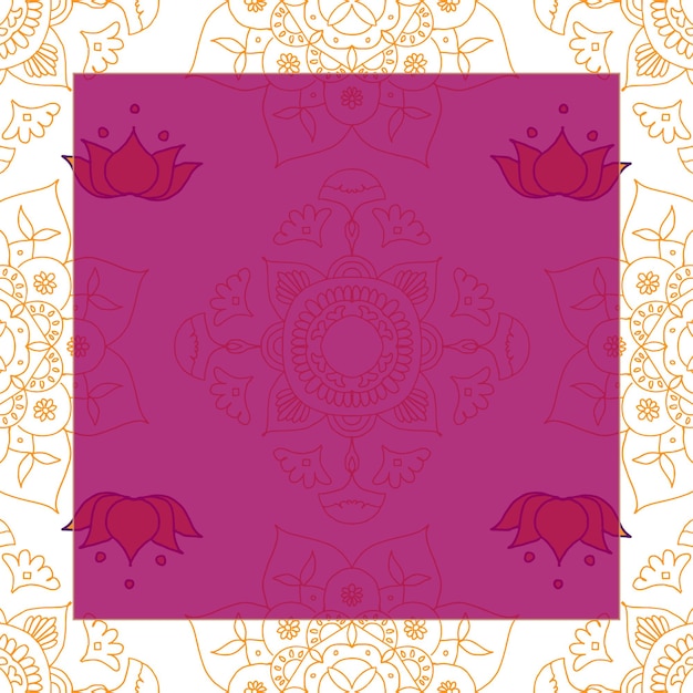 Purple Diwali festival rangoli cornice indiana png