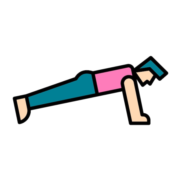 Push Up illustrazione piatta