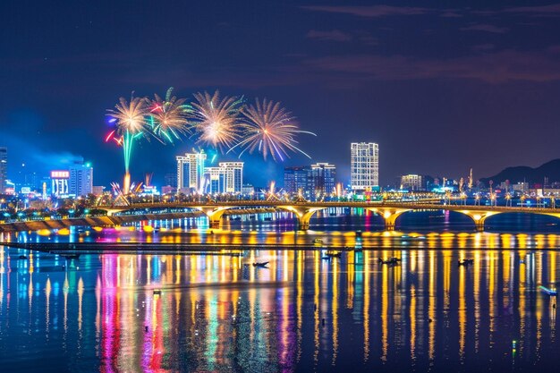 Pyrotechnic Wonderland fuochi d'artificio sfondo