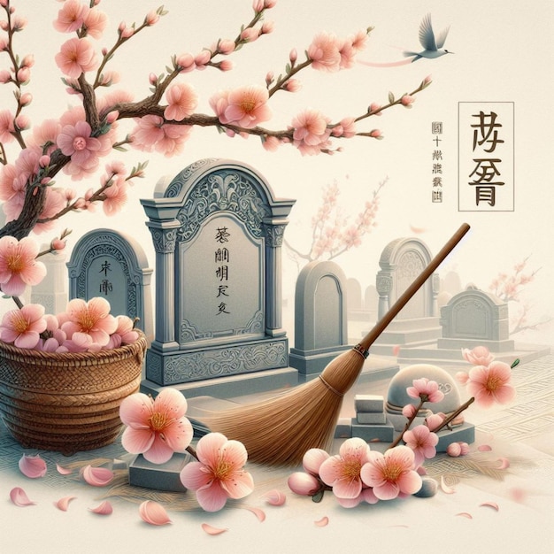 Qingming Festival Celebrating Post per l'evento cinese