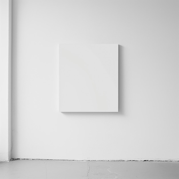 Quadrato bianco sulla parete di una stanza Piede