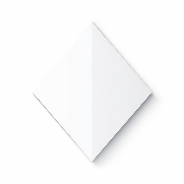Quadrato di carta bianca minimalista con finitura lucida e forti diagonali