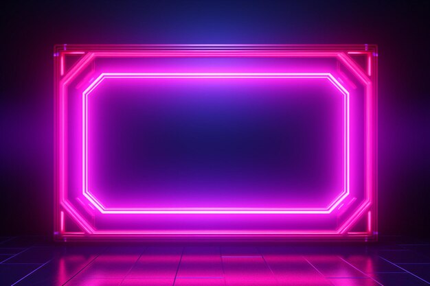 Quadro al neon rosa e viola su una storia sociale