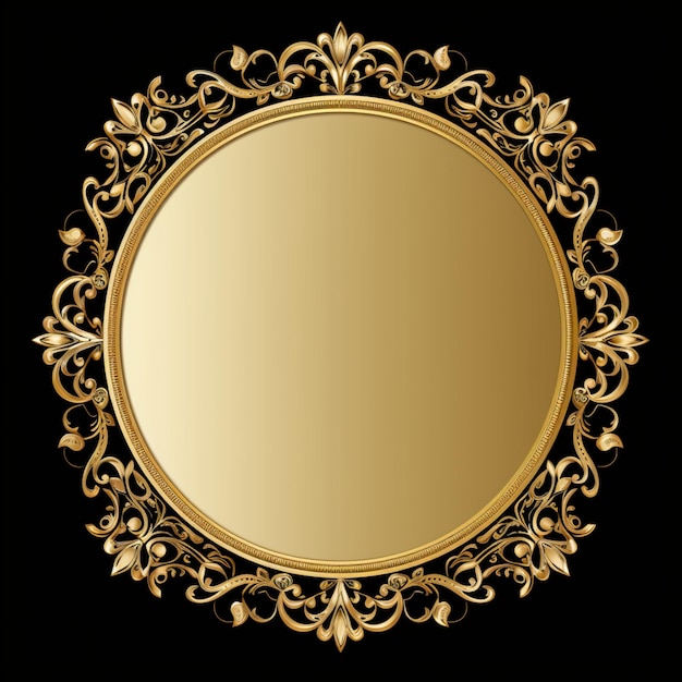 Quadro d'oro vintage per il titolo con Mandala Islamico